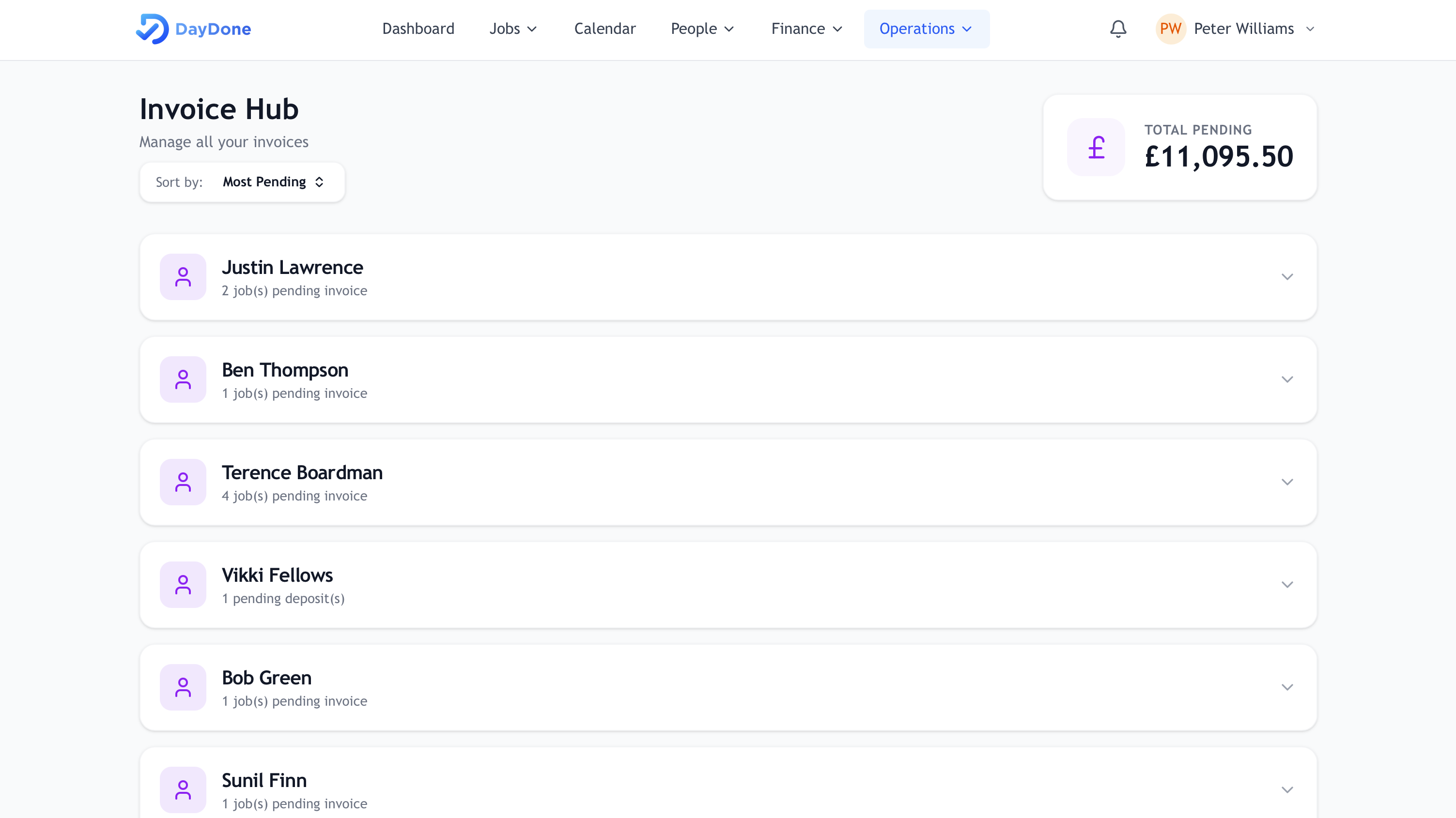 Invoicing & Payments on desktop