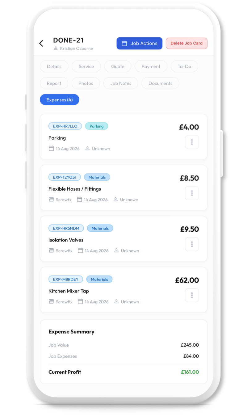 Expenses screenshot